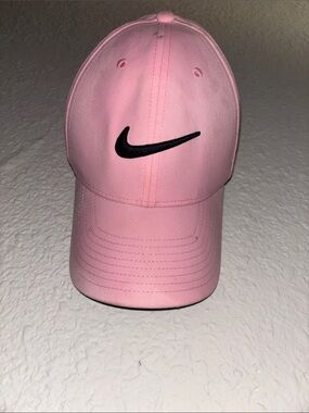 Nike Pink Cap with Black Swoosh club cap size large lol